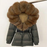 Real Fox Fur Hooded Duck Down Puffer