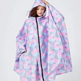 Women's Elegant Waterproof Poncho Raincoat – All Sizes