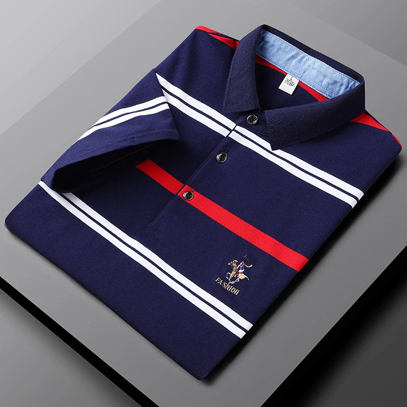 Men's Striped Cotton Polo Shirt | Casual Summer Style