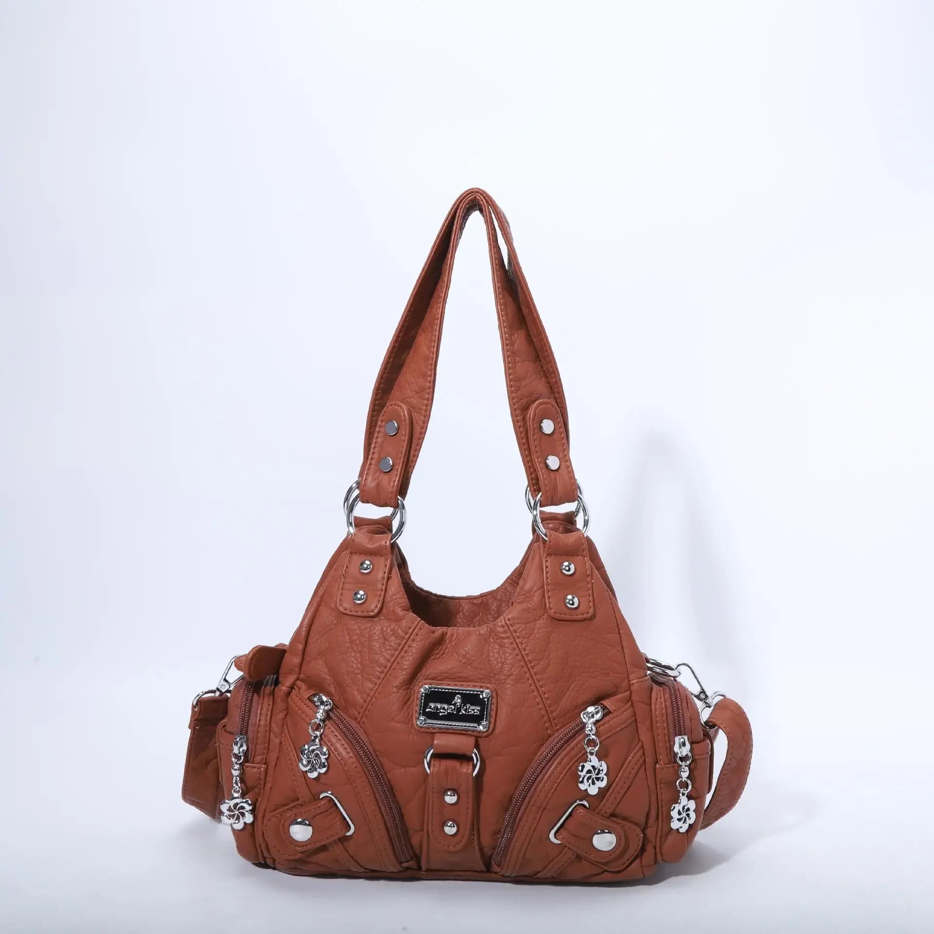 Angelkiss Women Handbags Rose Soft Tote Bag Small Top-handle Purse Fashion Satchel Multi-Pockets Shoulder Bag Hobos Phone Pack