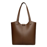 Genuine Brand High End Soft Pu Leather Shoulder Bag For Women Casual Tote Bag Female Purse Simple Design Handbag Commuting Sac