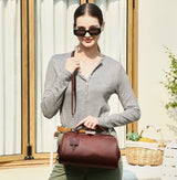 CONTACT'S Genuine Leather Top Handle Bags for Women Sling Shoulder Bags Tote Bag Handbags Metal Frame Female Bags Ladies Fashion