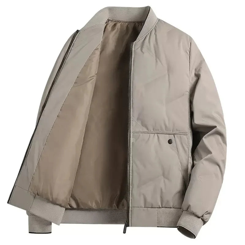 Men's Quilted Stand-Collar Zip Jacket | Warm & Relaxed Fit