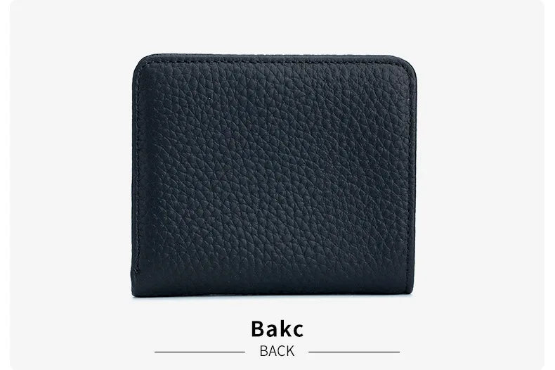 New Women Genuine Leather Mini Wallet RFID Folding Simple Ultra-thin Small Soft Cowhide Wallet Female Card Holder Coin Bags