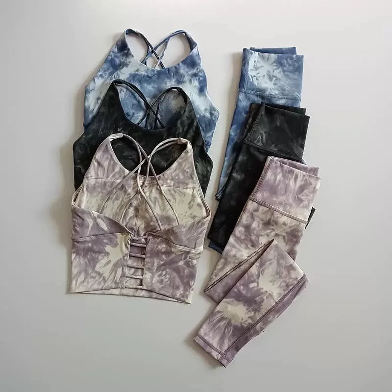Seamless Tie-Dye Yoga Set