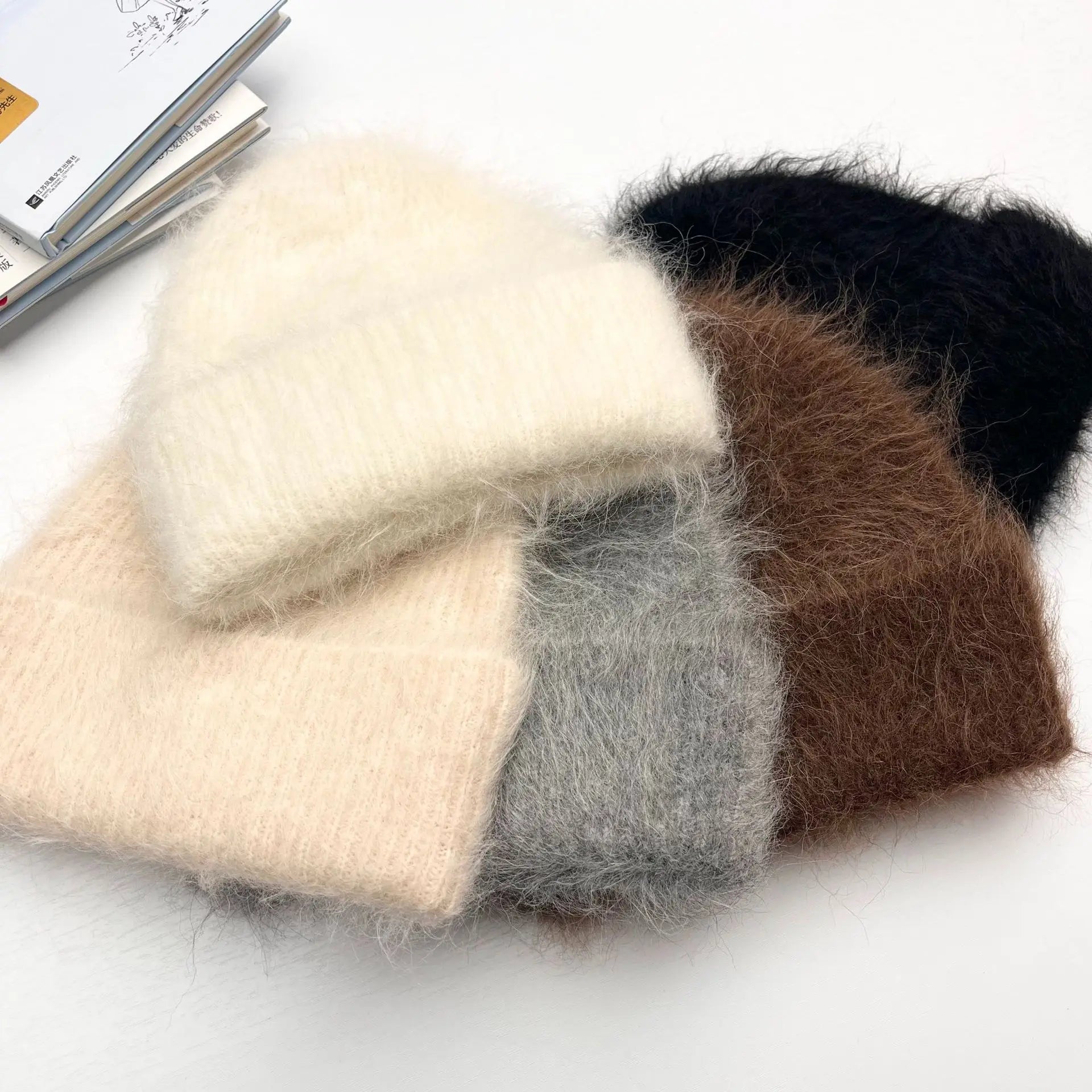 Fluffy Alpaca Wool Beanie | Women's Cozy Knit Winter Hat