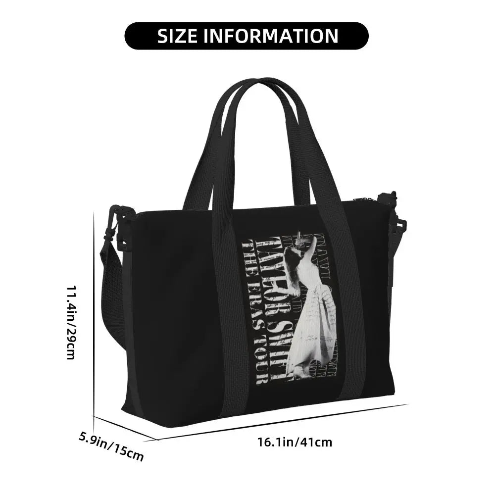 Custom The Eras Tour 1989 Taylor's Swift's American Pop Singer Tote Bag Women Large Capacity Beach Gym Travel Bags