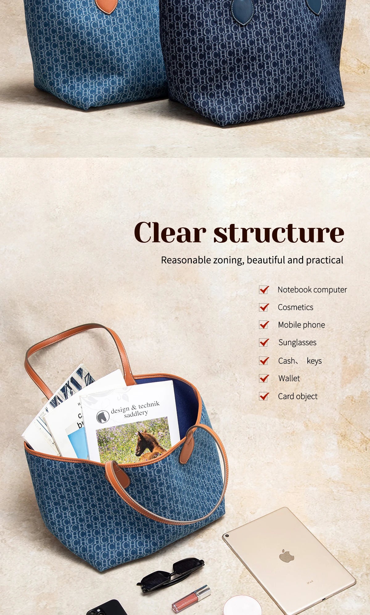Fashion Classic Women's Large Capacity Tote Bag Autumn/Winter Office Women's Single Shoulder Handbag