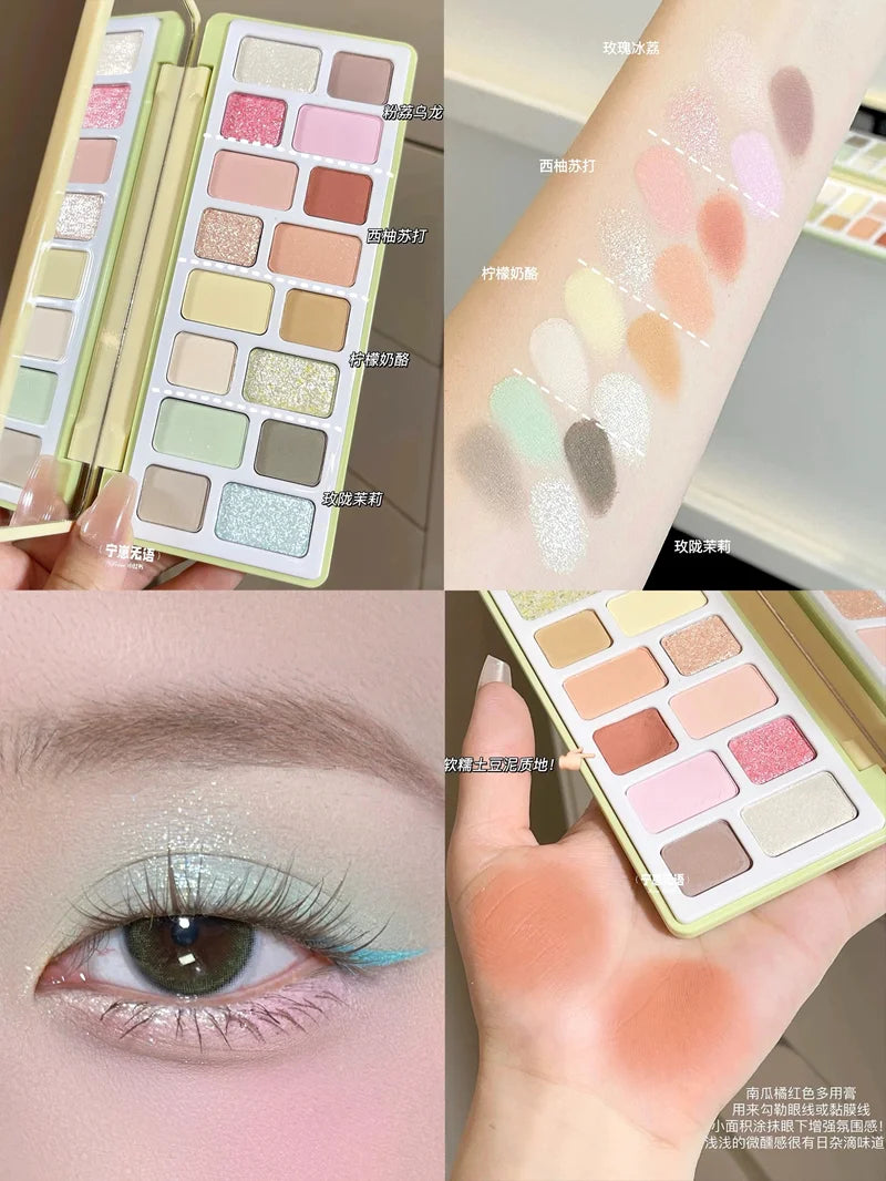 Qianyan Cheeryep 16 Color Eyeshadow Palette Glitter Chamelon Matte Pearlescent Flash Plate Cowherd Sequins