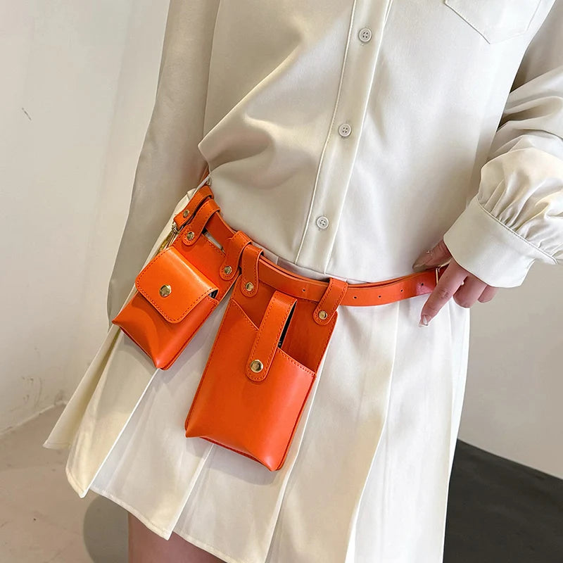 Designer Women Waist Bag 2024 summer Belt bag Phone Pack Trend Candy color Leather Shoulder Crossbody Chest Bags Lady Fanny Pack