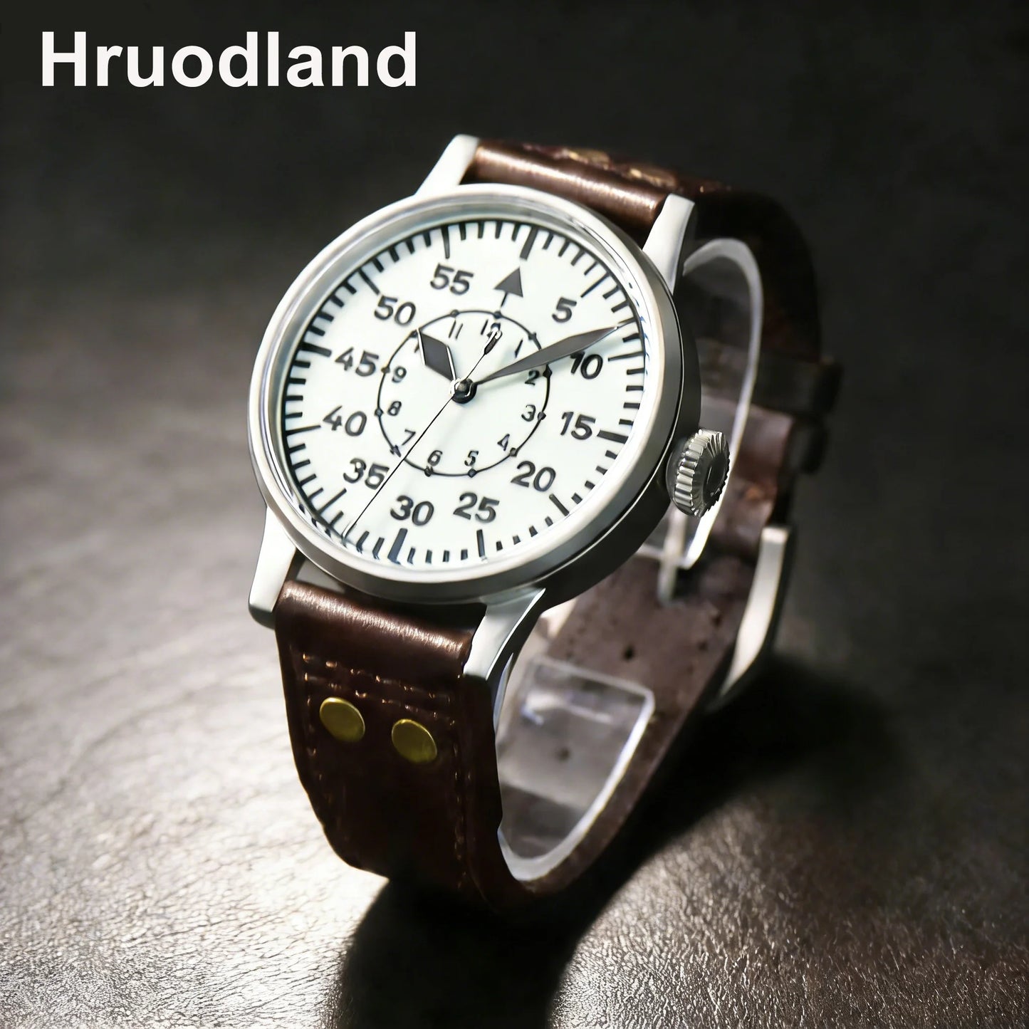 Hruodland 2025 New Pilot Men's Automatic Mechanical Watch Pt5000 Sapphire Luminous C3 Stainless Steel Waterproof 10Bar Reloj Hom