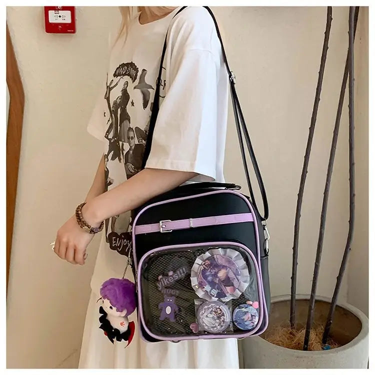 New Women Fashion Casual Backpack Preppy Style One Shoulder Crossbody Handbag Original Niche Design Girl Ulzzang Ita Bag