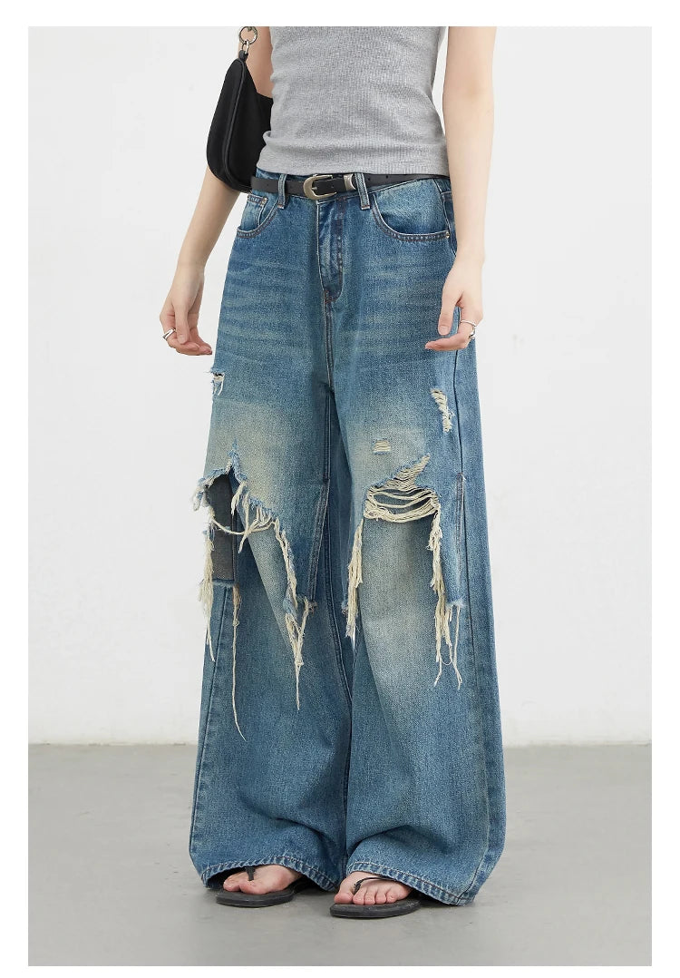 CHIC VEN Women Jeans Fashion Casual Loose High Waisted Wide Leg Denim Pants Streetwear Female Trousers Spring Autumn New 2026