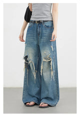 CHIC VEN Women Jeans Fashion Casual Loose High Waisted Wide Leg Denim Pants Streetwear Female Trousers Spring Autumn New 2026