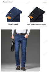 Cotton Men's Jeans Denim Pants Brand Classic Clothes Overalls Straight Trousers for Men Black Oversize Large Size 35 40 42 44 46