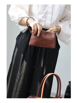 Women's Vegetable-Tanned Cowhide Leather Tote Bag