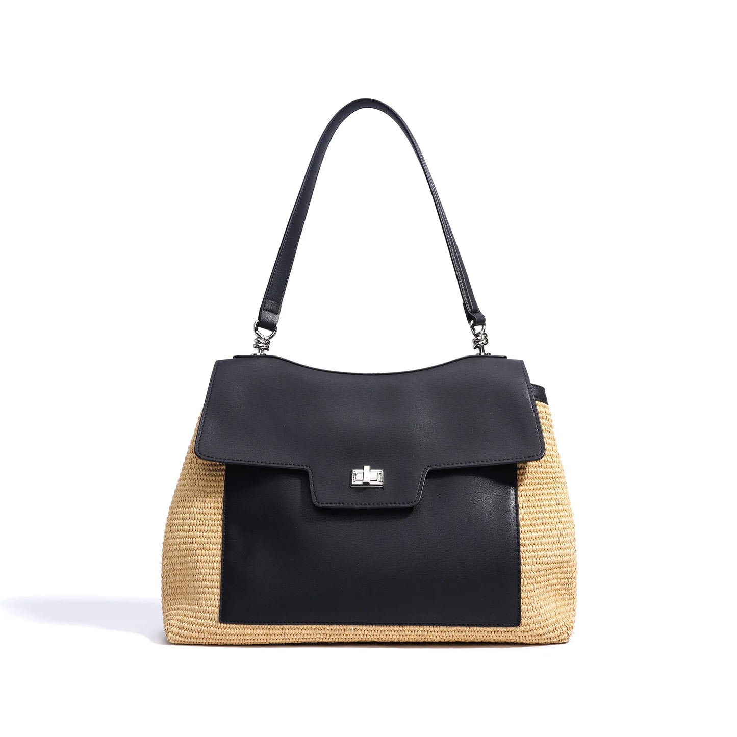 Summer 2026 Women's Raffia Woven Tote Bag Split Leather Crossbody Straw Messenger Bag Grass Weaving Shoulder Bag for Ladies New