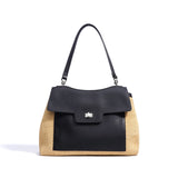 Summer 2026 Women's Raffia Woven Tote Bag Split Leather Crossbody Straw Messenger Bag Grass Weaving Shoulder Bag for Ladies New