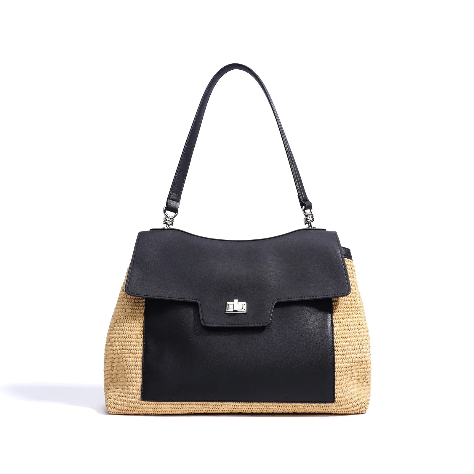 Summer 2026 Women's Raffia Woven Tote Bag Split Leather Crossbody Straw Messenger Bag Grass Weaving Shoulder Bag for Ladies New