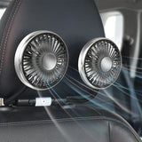 360° Dual Head Car Seat Fan with LED & 3-Speed Control