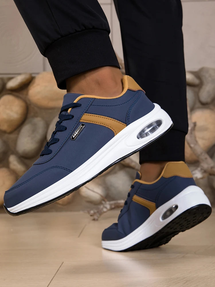 2026 New Walking Sports Shoes Leather Waterproof Casual Sports Shoes Non-slip Shock Absorption Running Shoes Men's Tennis Shoes