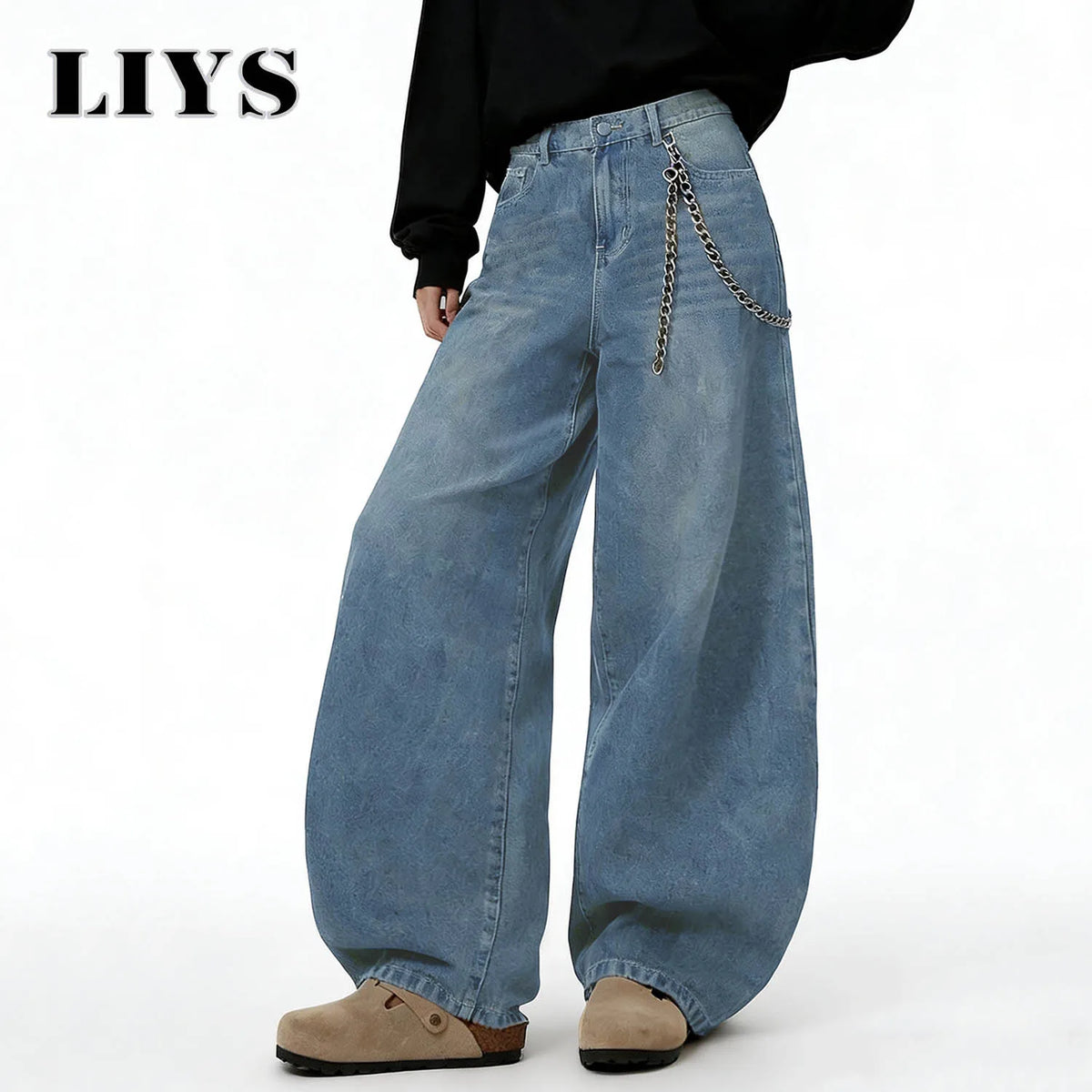 Unisex Baggy Wide-Leg Denim Jeans