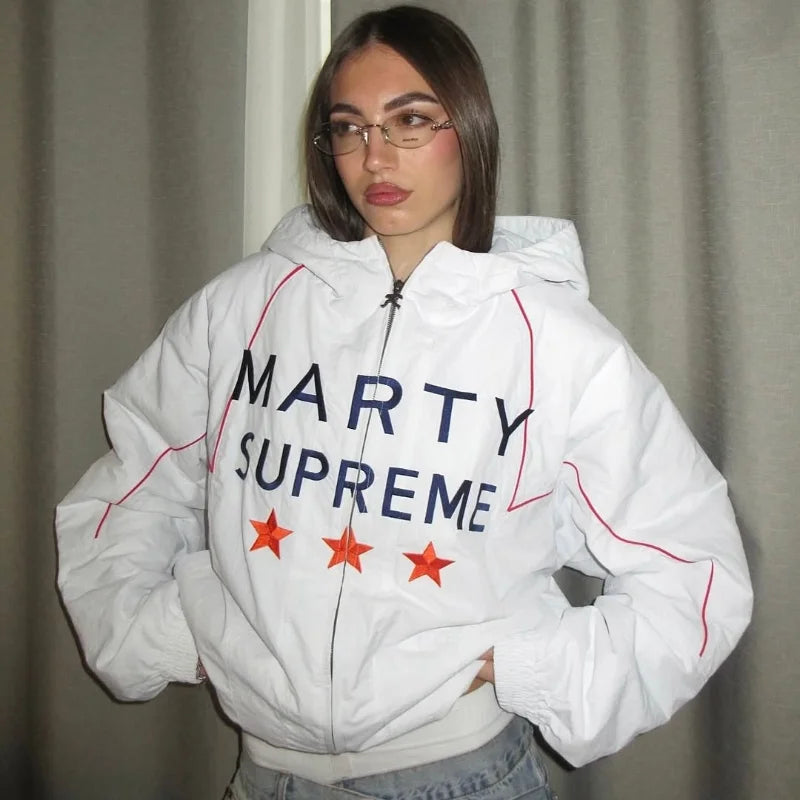 Women's Lightweight Hooded Jacket with Star Graphic