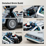 1:8 Scale Back to The Future Time Machines Building Blocks 1872PCS With 2 Mini Figure Model DeLorean Car Bricks Toy Gift for Kid