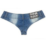 Women Beach Denim Thong Shorts Young Girls  Nightclub Mini Short Jeans Ladies Disco Pole Dance Hotpants Micro Mini Shorts