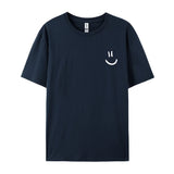Men's Cotton T-Shirt with Minimalist Smile Print