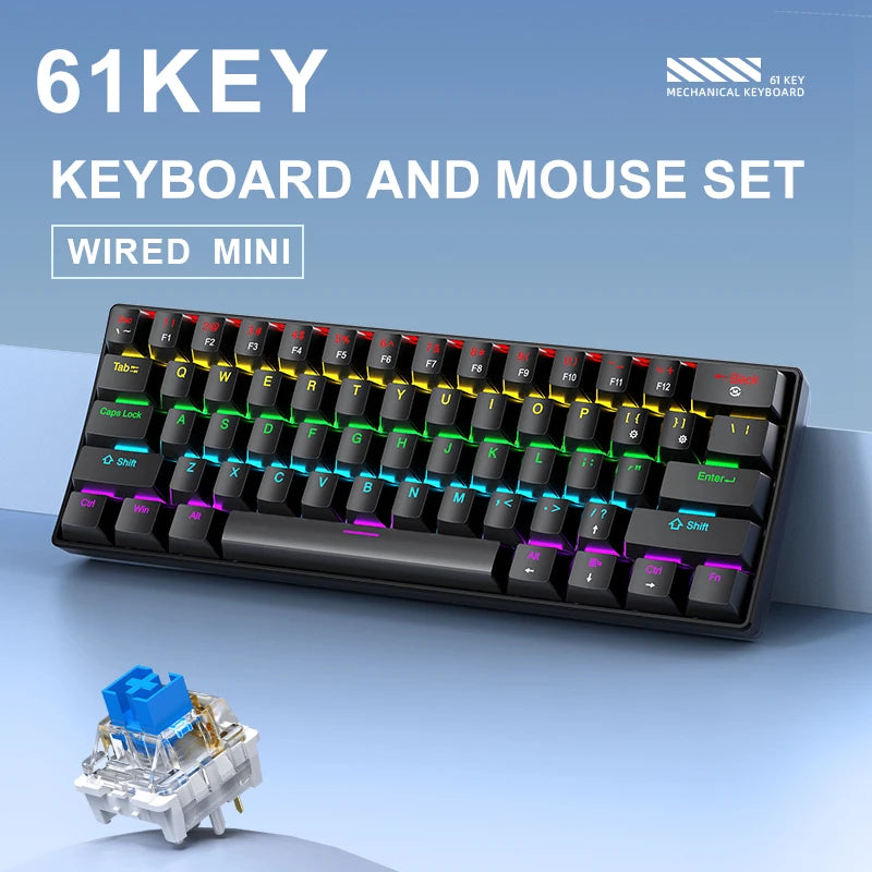 APAYADO K61 Mini Mechanical Keyboard – RGB 61-Key