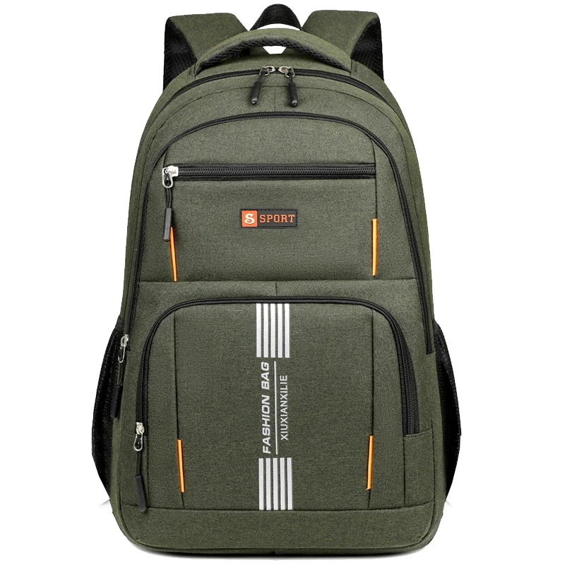Fashion Minimalist Men’s Rucksack, Lightweight Nylon Backpack with Multiple Storage Slots for School & Weekend Trips