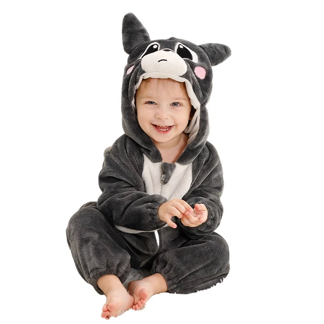 Plush Hooded Baby Winter Romper