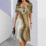 Elegant Graphic Print Midi Dress