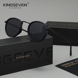 KINGSEVEN Original Causal Round Frame Sunglasses Men Polarized UV400 Eyewear Luxury Retro Fashion Women Driving Fishing Glasses