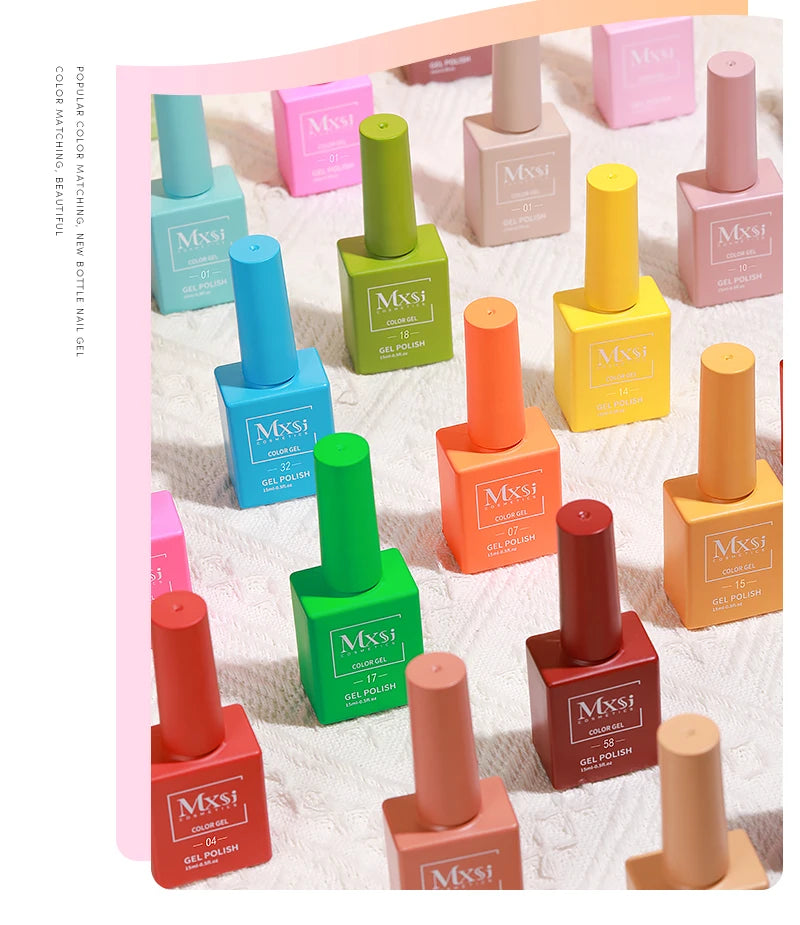 MXSI 60-Color Gel Nail Polish Kit – Glitter UV Set