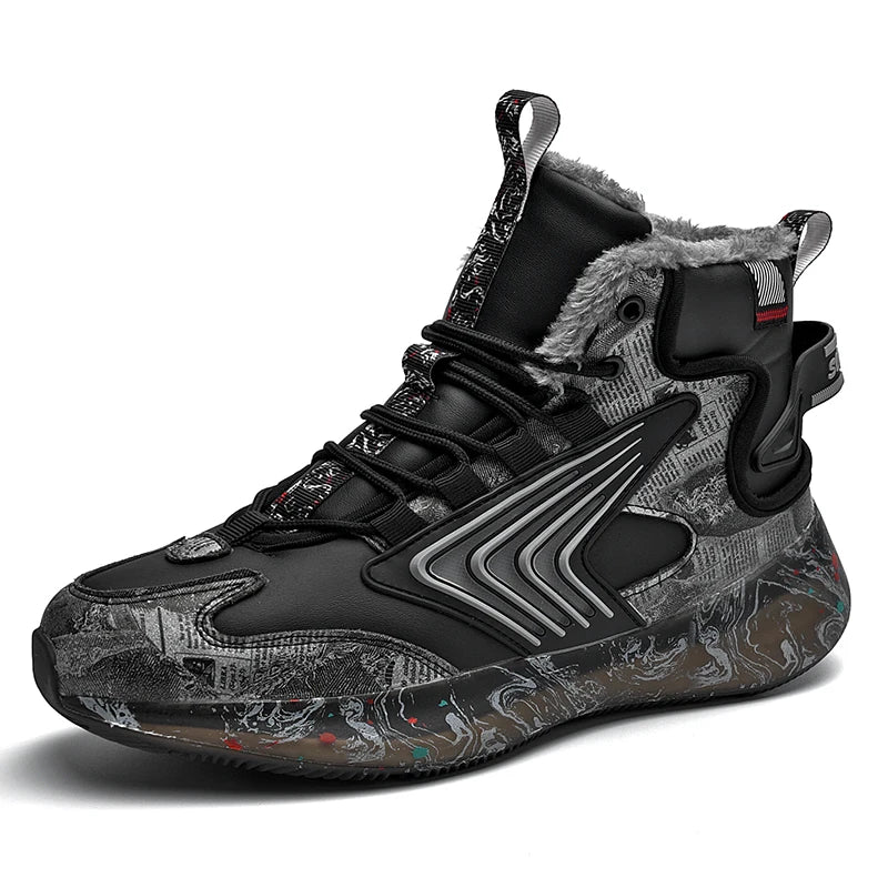 Men’s Winter High-Top Plush Sneakers