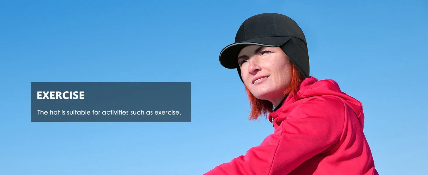 Women's Fleece Ponytail Hat with Ear Warmers & Reflective Cap