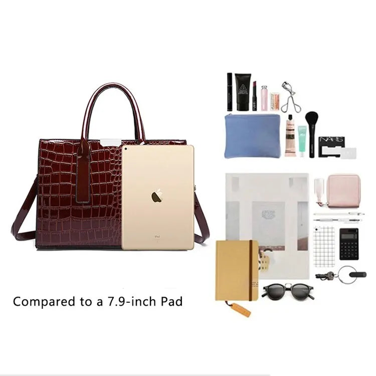 Luxury Vintage Crocodile Pattern Tote