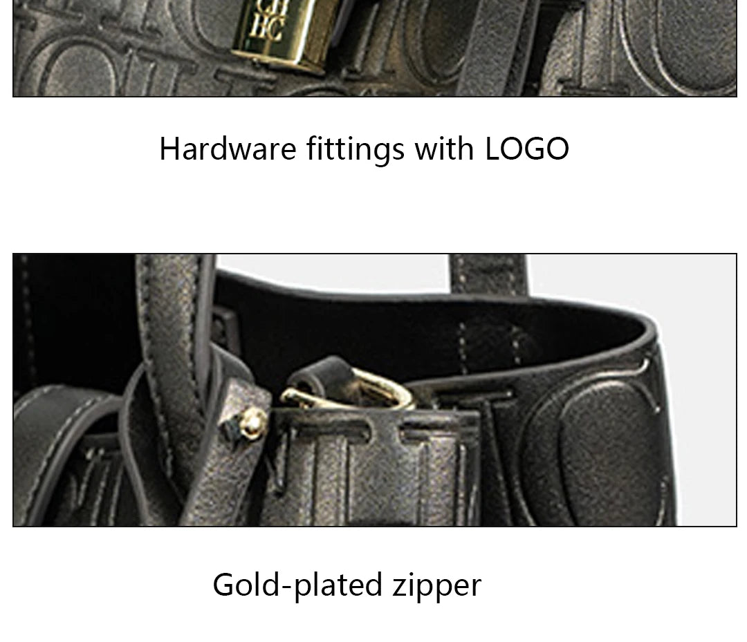 Embossed Letter Print Crossbody & Large Capacity Tote