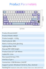 AJAZZ AK820 Pro Wired&Wireless Mechanical Gaming Keyboard Tri-Mode RGB Backlit Hot-Swappable Switches,70% Compact Layout,PC/Mac