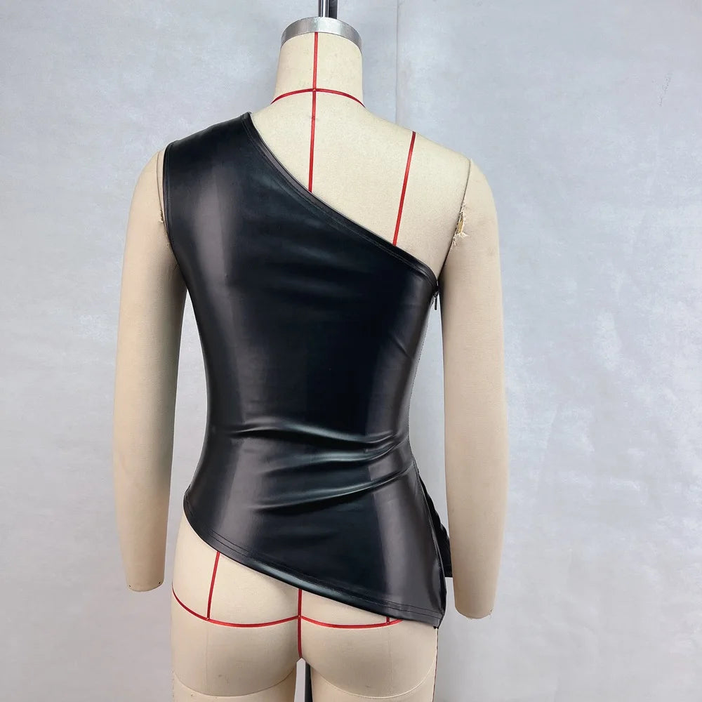 Slim-Fit One-Shoulder Sleek Vest