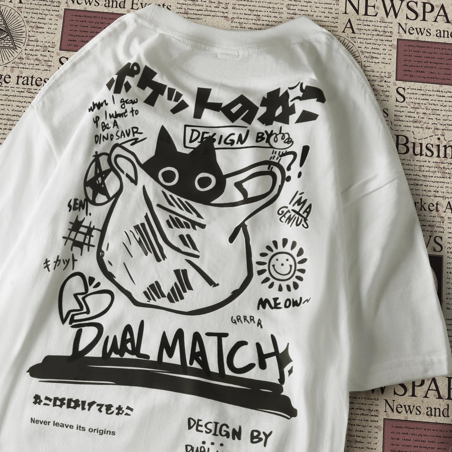 Kawaii Cat Harajuku Streetwear Tee