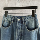 High-Waist Cotton Straight Jeans — Women's Slim Fit