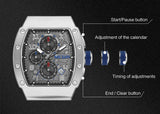 Men's Sport Chronograph: Stainless Steel Waterproof Quartz Watch
