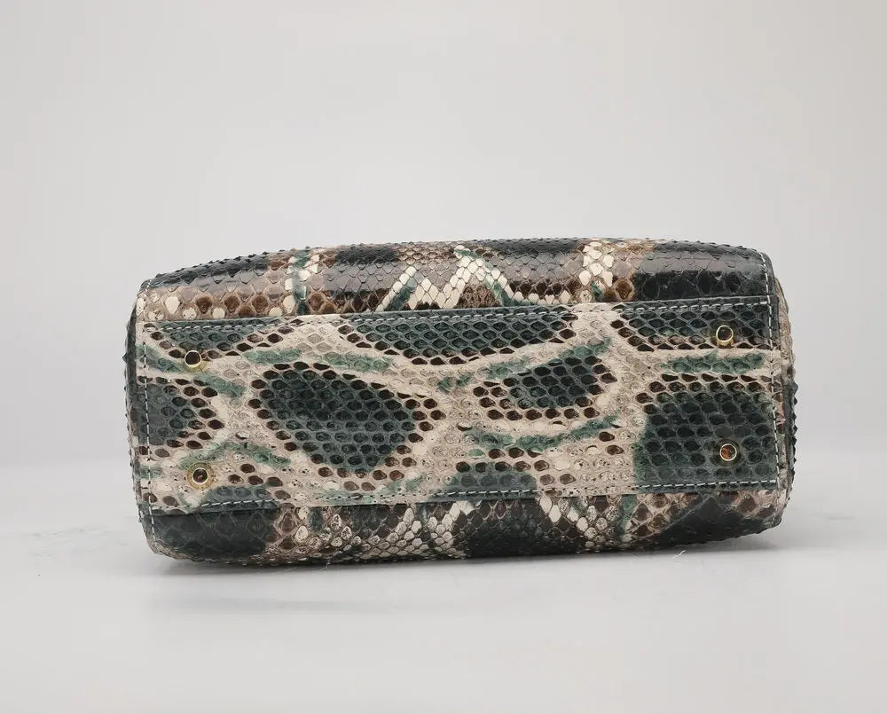 Women's Genuine Leather Snakeskin Crossbody Shoulder Bag