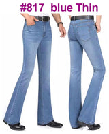 Men's Mid-Rise Flare Jeans | Slim Fit Denim Trousers