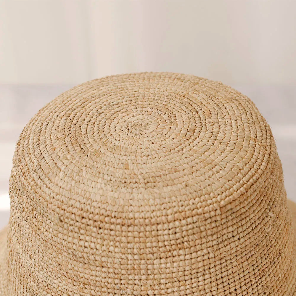 Raffia Sun Hat with Bow | Women's Beach & Travel Hat