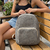Gothic Skull Allover Print Women Fashion Backpack Corduroy Multi-pocket Large Capacity Commuter Bag