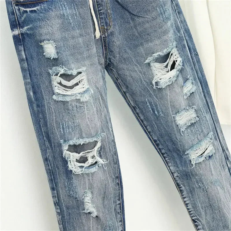 Women's Ripped High Waist Boyfriend Jeans – Plus Size